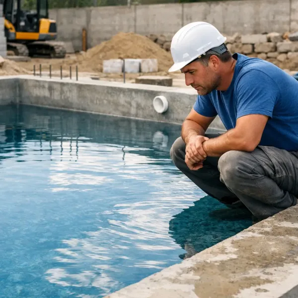 Подготовка к следующему этапу строительства бассейна